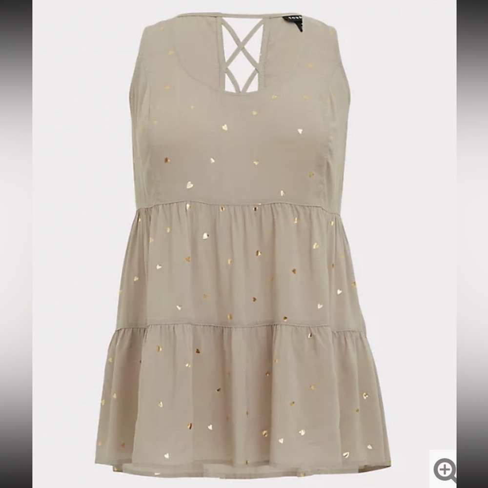 Torrid Challis Lattice Hearts Tunic Tank - Picture 2 of 3